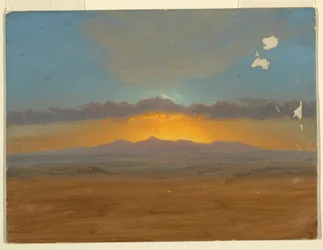 Teckning, solnedgång, 1865-66