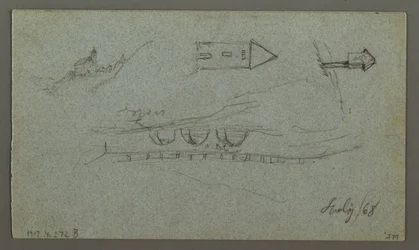 Teckning, Tauerns toppar, K nigss, juli 1868