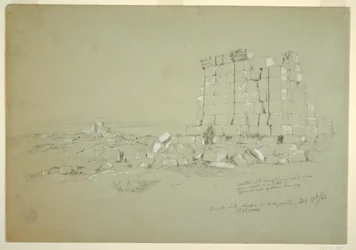 Teckning, Templet med Semua [nuvarande Samu] i fjärran, 17 februari 1868