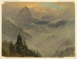 Ritning, Hochkalter, nära Berchtesgaden, 1868