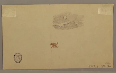 Teckning, Åskväder över åsrygg, juli 1866