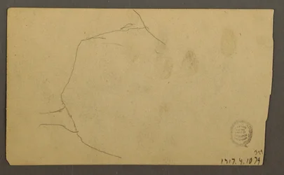 Teckning, Trädrötter som växer över ett stenblock (Turner Mountain), 1877