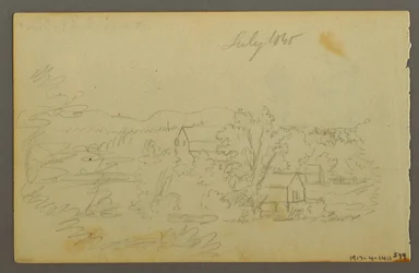 Teckning, Träd, ko, 1844