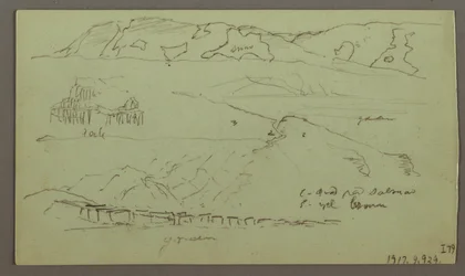 Teckning, Valley, april möjligen 1868