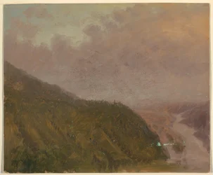 Teckning, Dal från toppen av en hög kulle (Europa), 1860-70