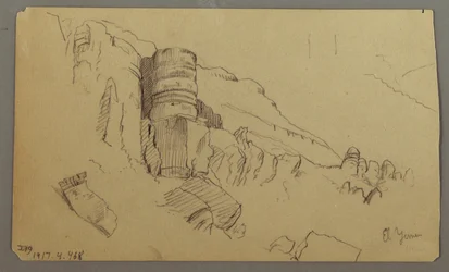 Teckning, Vy över Wady el-Arabah, 20 februari 1868
