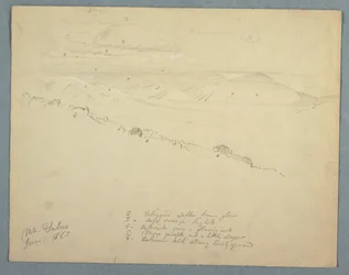 Teckning, utsikt från Mount Salus, Jamaica, juni 1865