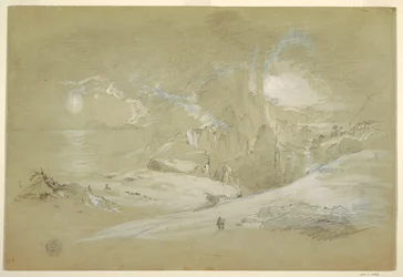 Teckning, Korsets vision, Landskap med ett fenomen, september 1868