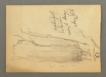 Teckning, Vattenfall mellan Veney och Sion, Rhônedalen, Schweiz, augusti 1868