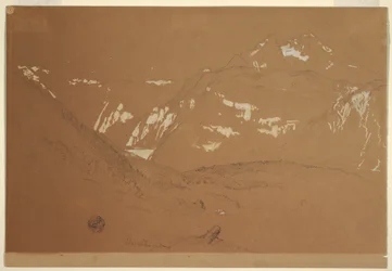 Ritning, Watxmann, Königssee och Schoenfeld Spitze..., juni-juli 1868