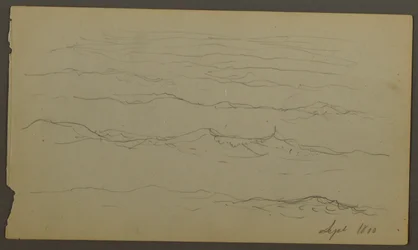 Teckning, Vågor, 1860