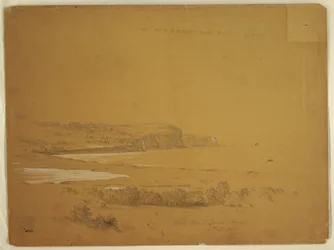 Teckning, Whale Cove, Grand Manan Island, Kanada, september 1851