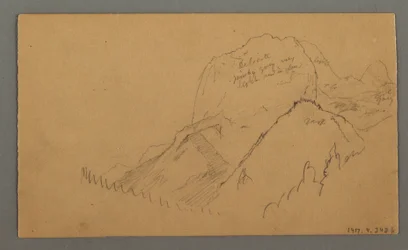 Teckning, skogsklädda toppar, 27 juli 1868