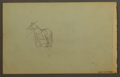 Teckning, Skogsdunge i solnedgång, möjligen 1844