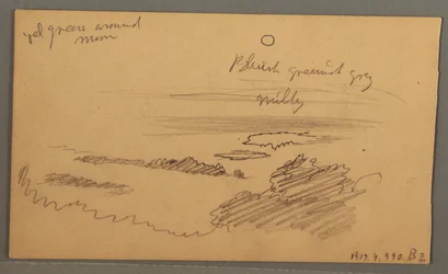 Teckning, Skogsklädd dal, oktober 1873