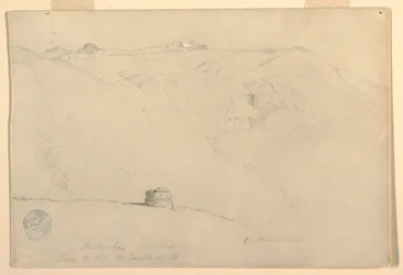 Pichincha, Morgon, från solens tempel, Quito, Ecuador, juni 1857