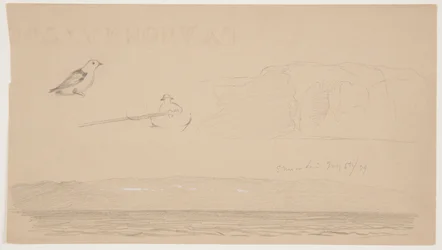 Skisser från Labrador of Snow on Land, Man in Boat och Bird