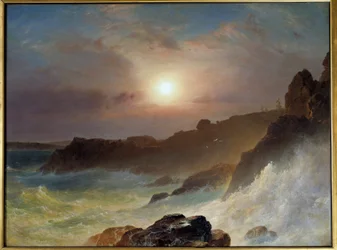 Soluppgång på Maine-kusten i USA 1863. Målning av Frederic Church (1826-1900) Ec. Bitter.