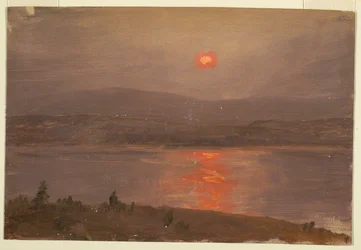 Utsikt över Hudson vid solnedgången