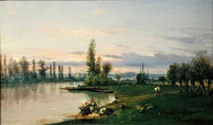 Seines strand (olja på duk)