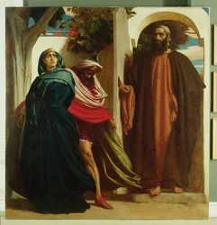 Jezebel och Ahab möttes av Elia, ca 1862-3