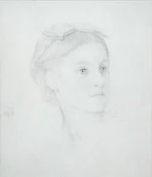 Porträtt av May Sartoris (1845-1925) 1854 (penna på papper)