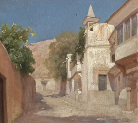 Utsikt över Sir Richard och Lady Burtons hus i Damaskus, 1873