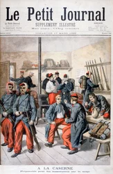 In the Barracks, Preparation for Maneuvers in the Snow, 1895
