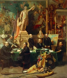Jules Ferry tar emot delegaterna från kolonierna i november 1892, målning av Frederic Regamey (1849-1925). Frankrike