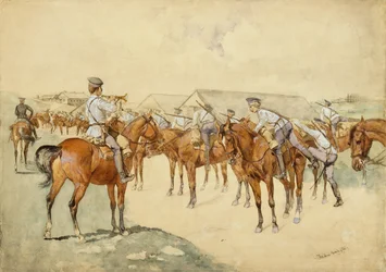A Call to Arms (Dragoons, Mount!) 1892-93 (wc, gouache, penna och bläck, penna och kroppsfärg på papper)