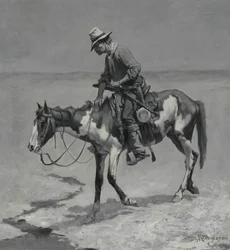 A Texas Pony, 1889 (olja på kompositionstavla)