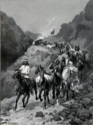 Geronimo and his Band Returning from a Raid into Mexico (olja på duk)