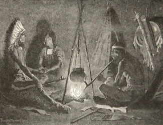 Jag kommer att följa dig, min man, från The Song of Hiawatha av Henry Wadsworth Longfellow (1807-82), pub. av George G. Harrap und Company Ltd., 1911