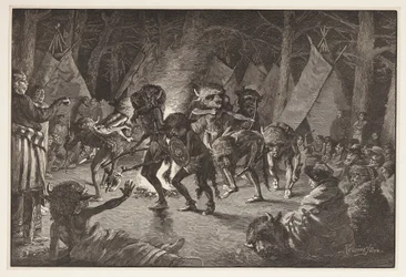 The Buffalo Dance, från Harpers Weekly, pub 1887