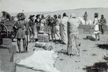Tolken vinkade mot ungdomen, ca. 1900.