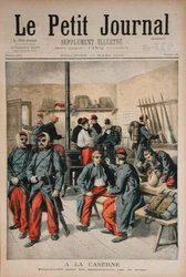 In the Barracks, Preparation for Maneuvers in the Snow, illustration från Le Petit Journal, 17 mars 1895