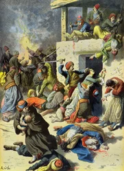 Turkarnas massaker på Kreta i juli 1896 (gravyr)
