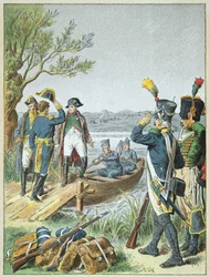 Napoleon Bonaparte och Massena på de Lobau efter slaget vid Essling, 22 maj