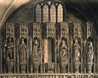 Skärm över Henry the Fifths Chantry, tavla O från 