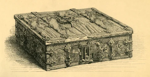 Trä- och läderkista, 1350-1370, 1881.