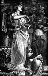Cleopatra VII 69-30 f.Kr., drottning av Egypten, löser pärlor i vin, 1866