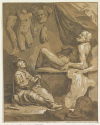 Titelsida för: Abraham Bloemaert, Ursprungligen och berömd konstritningsbok. Del 1