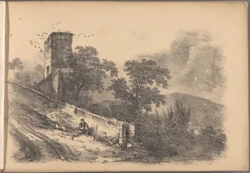En av en serie av sextio skisser av stugor. London, 1825.