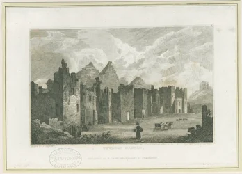 Tutbury Castle - Castle-Yard: gravyr, nd [c 1830] (tryck)