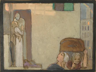 Studie för The Farewell, c.1907 (tempera på papper)