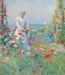 I trädgården Celia Thaxter i hennes trädgård, 1892.