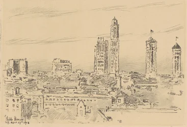 New Yorks skyline, ljusa byggnader, 1918.