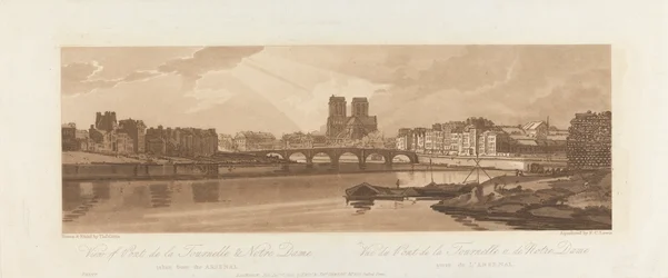 Utsikt över Pont de la Tournelle och Notre Dame, tagen från Arsenalen 1802