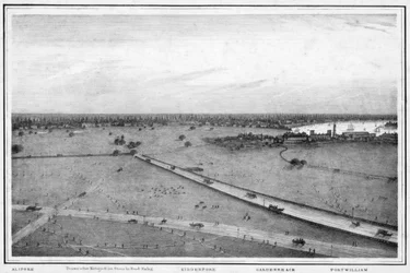 Panorama över Calcutta, Indien, c1840-talet