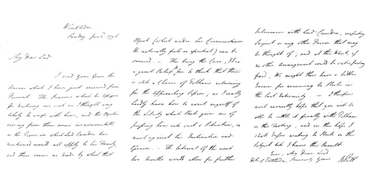 Brev av William Pitt till hertigen av Portland, 1796 1865.